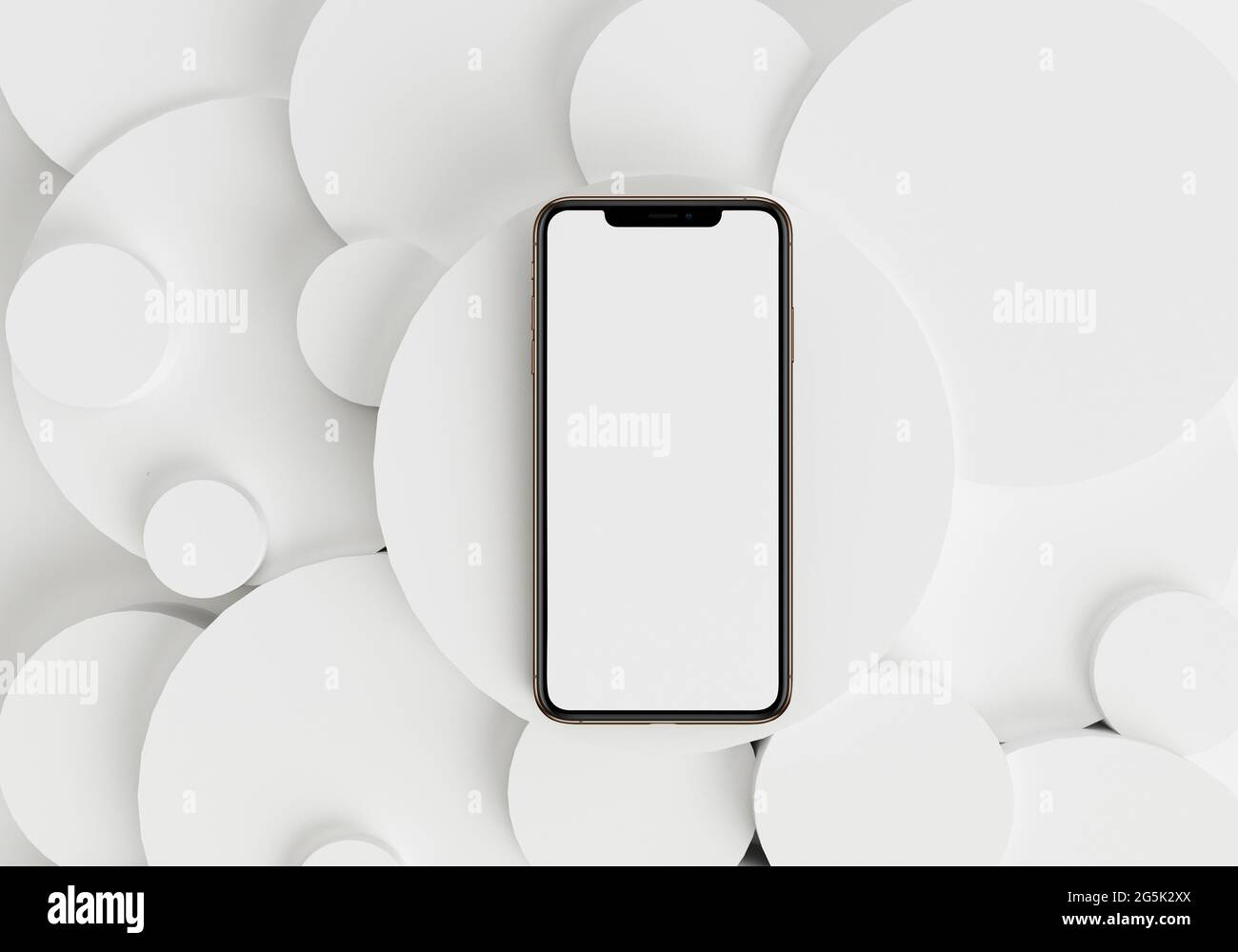 3d render illustration generic phone mock up in a white design high key ...