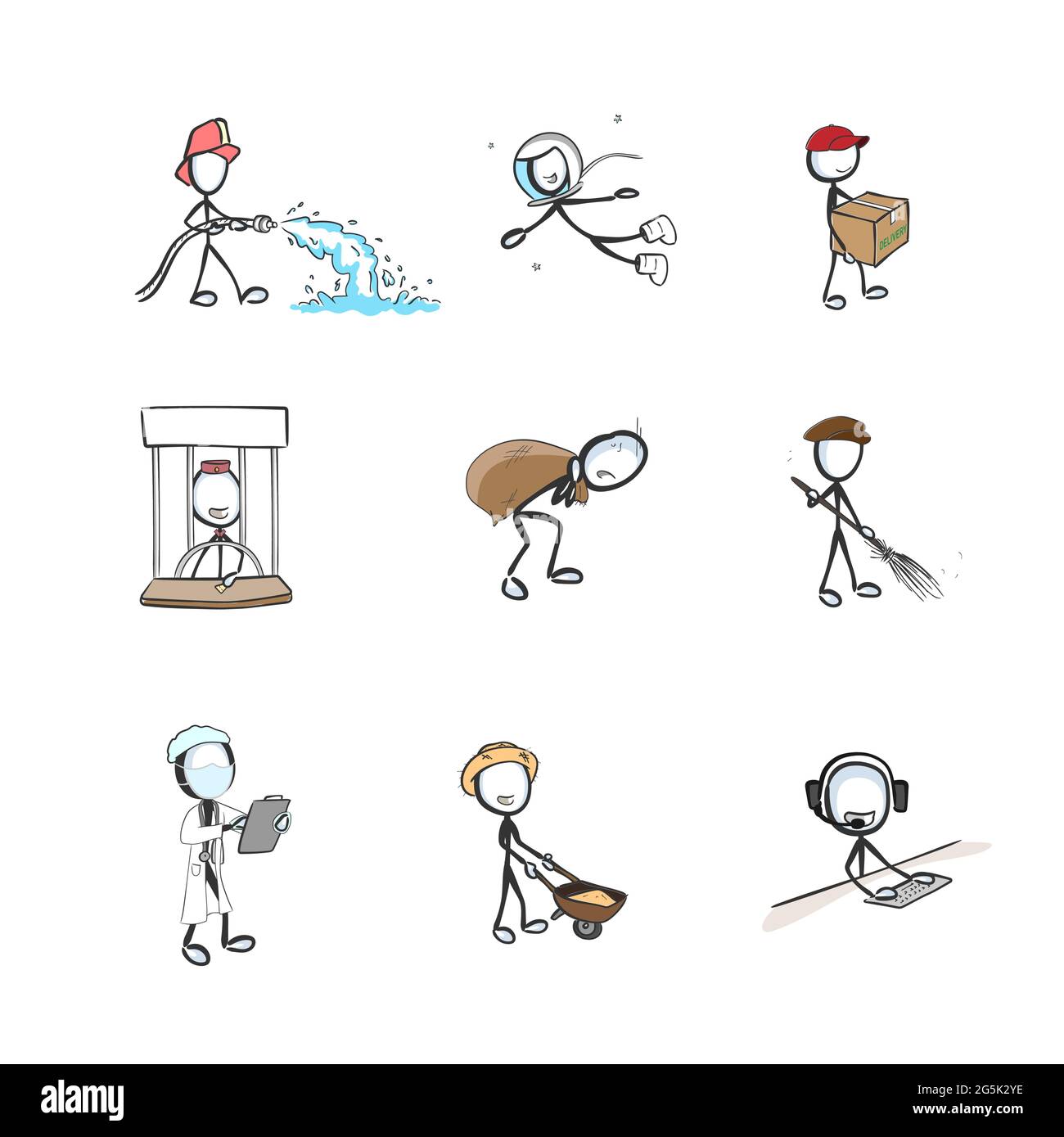 Free Vectors  Hand drawn simple stickman set