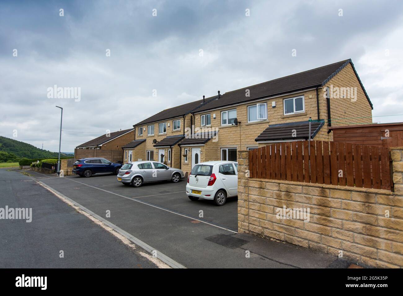 New houses in the Calder valley, West Yorkshire, UK. Located in