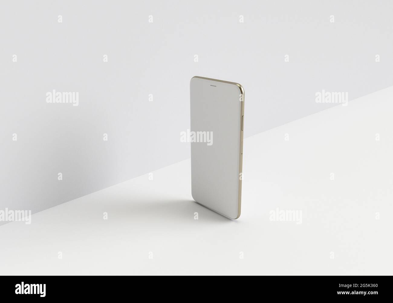 3d render illustration generic phone mock up in a white design high key ...