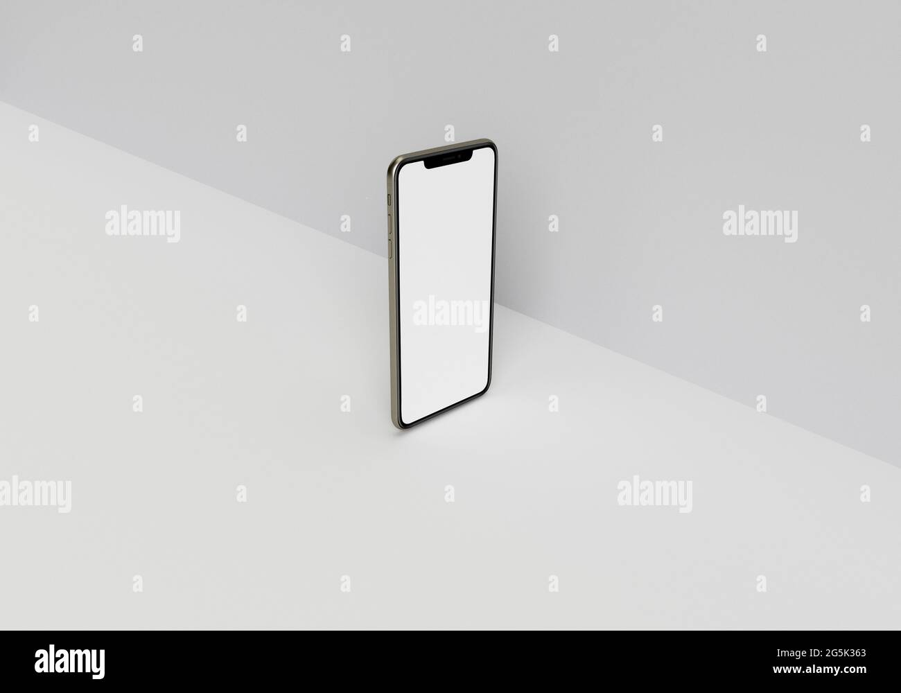 3d render illustration generic phone mock up in a white design high key ...