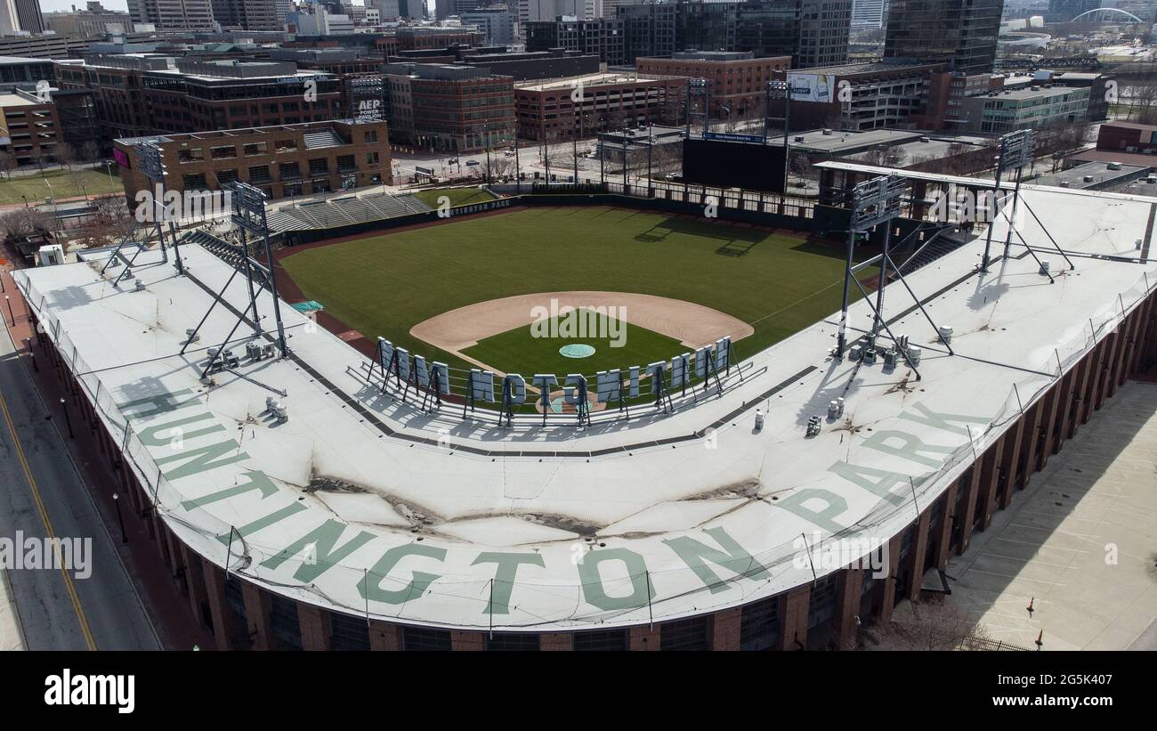 Aerial view of Columbus Clippers Huntington Park Stadium Stock Photo