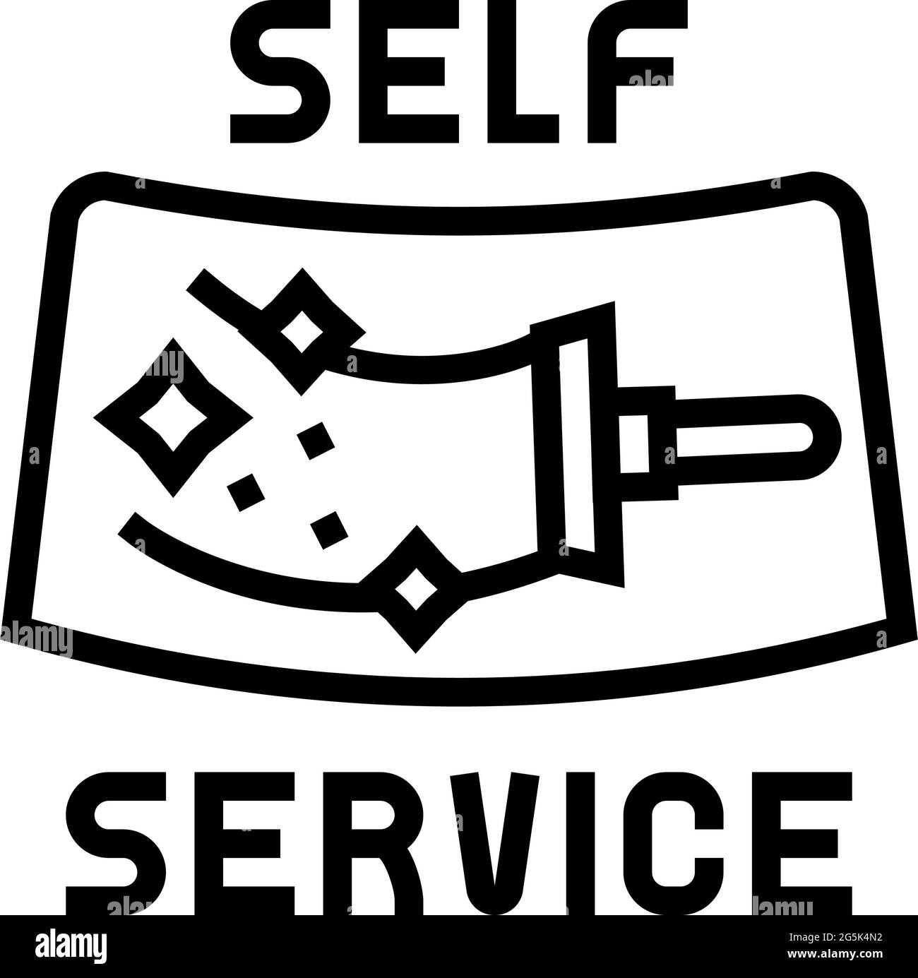 cleaning windows self car wash service line icon vector illustration ...