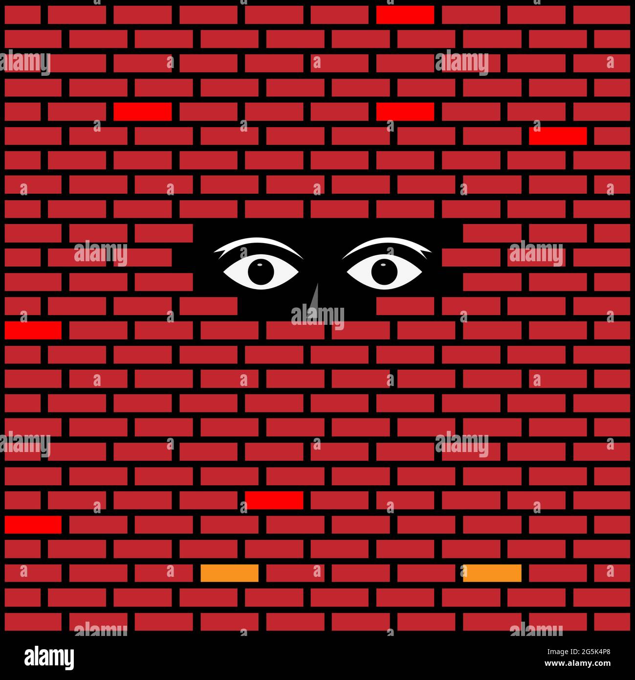 Eyes brick wall Stock Vector Images Alamy