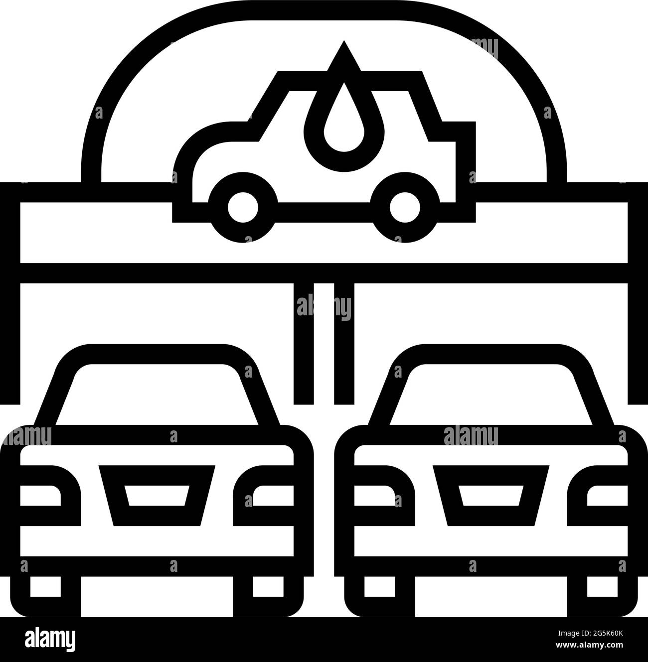 automatically car wash service line icon vector illustration Stock ...