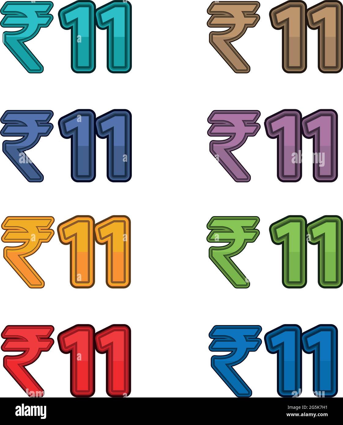 Illustration Vector of price 11 rupee, India currency Stock Vector ...