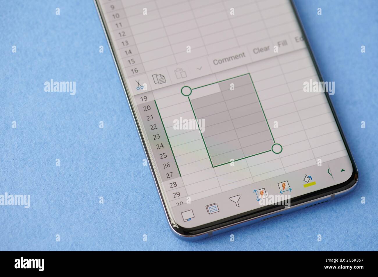 New york, USA June 28 2021 Editing cells in excel spreadsheet on