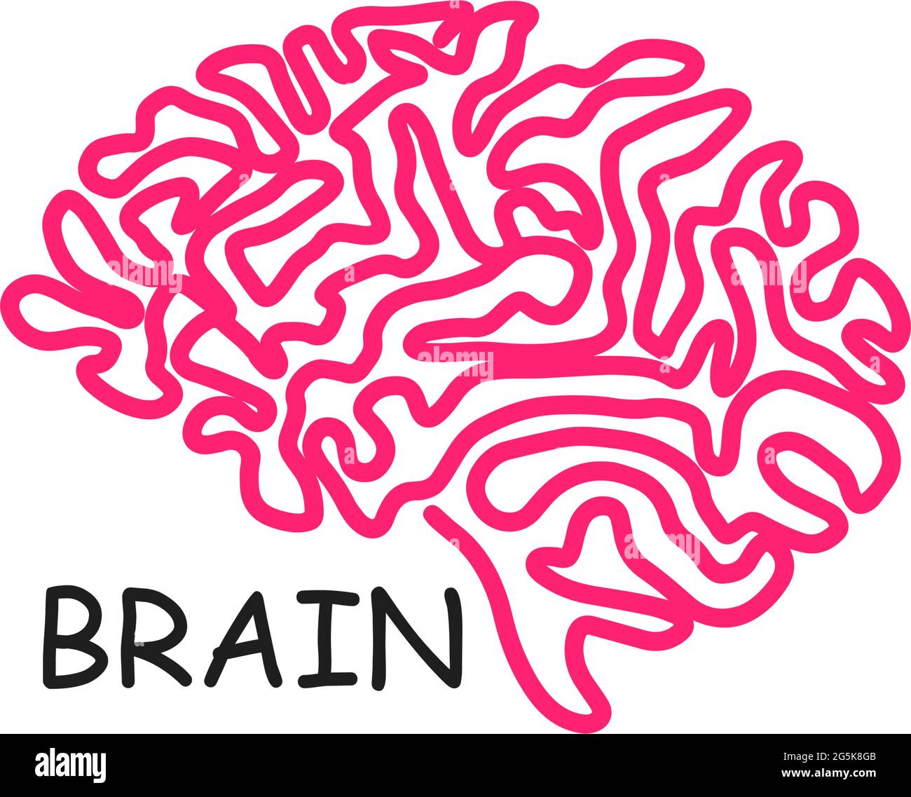 Human brain vector icon illustration isolated on white background. Idea ...