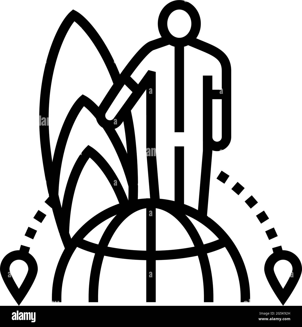 water sport tourism line icon vector illustration Stock Vector Image