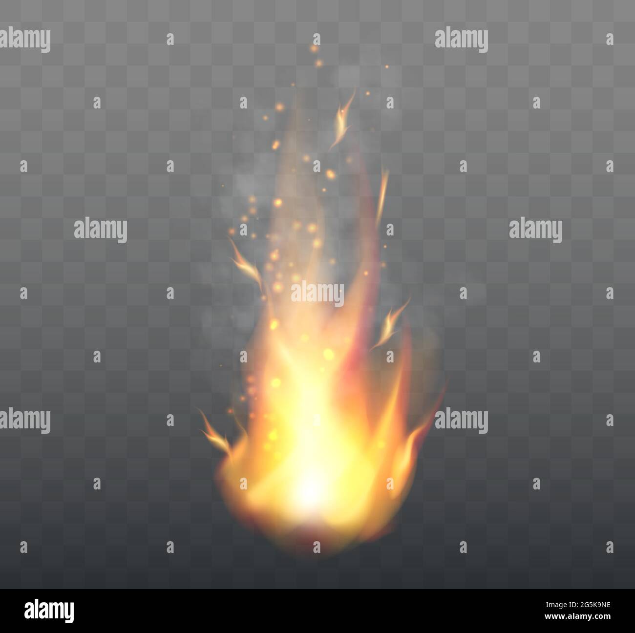 Realistic Fire Flames isolated on transparent background. Vector ...