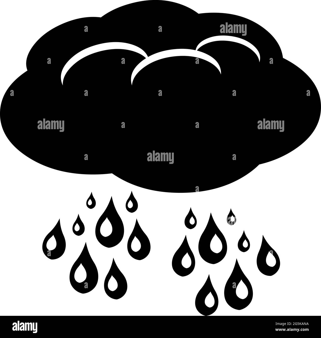 Vector illustration of icon or symbol of a cloud with raindrops Stock Vector