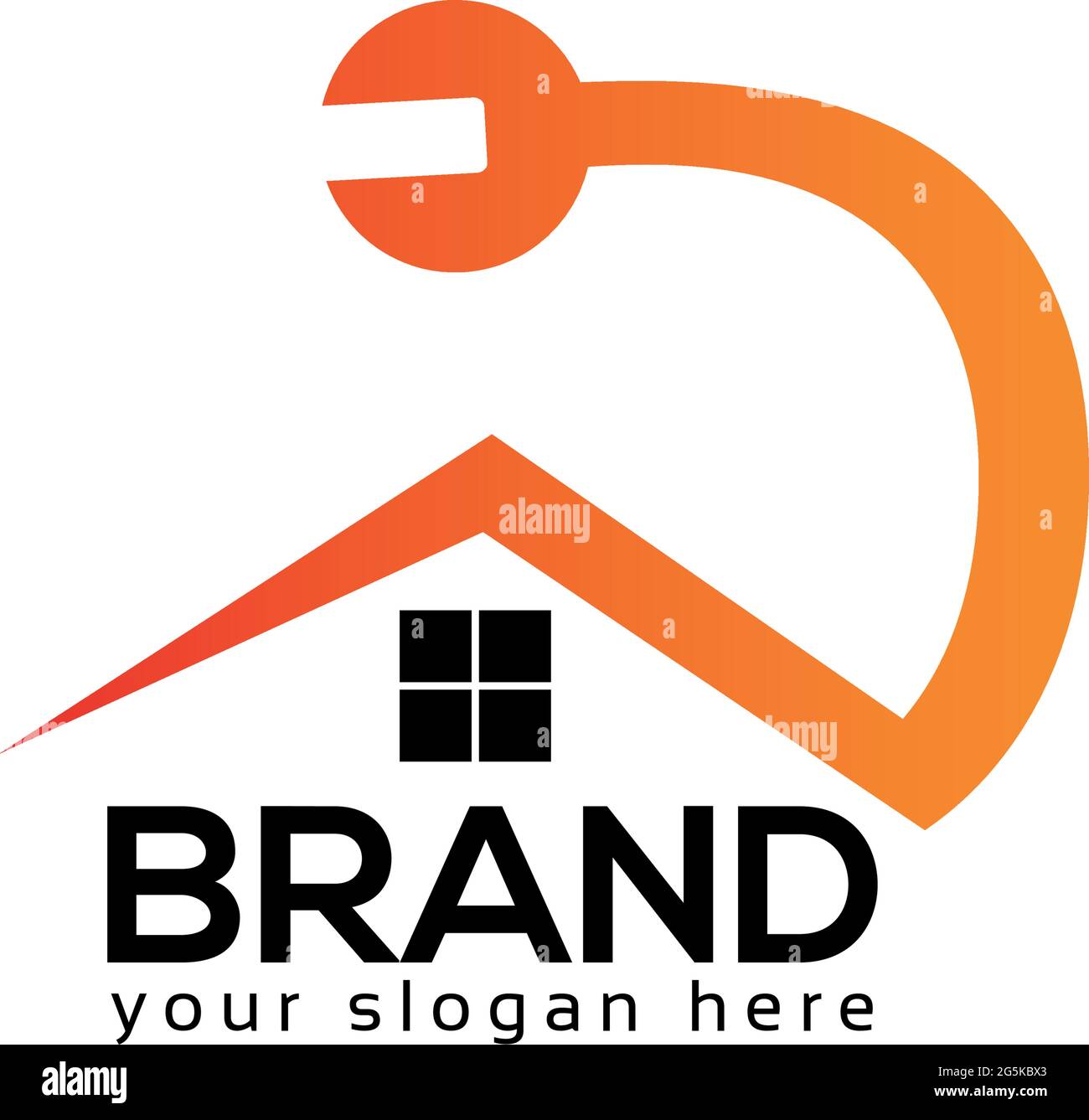 House and wrench. Home service logo Stock Vector