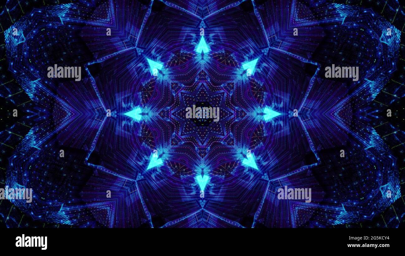 3D rendering of a futuristic background with geometric shapes and blue ...