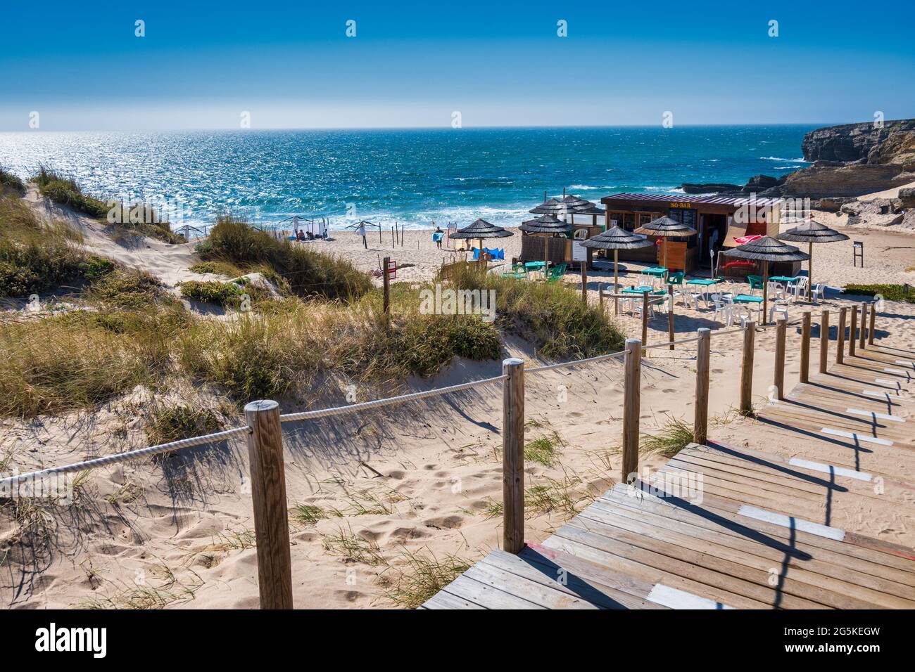 Cascais, Portugal. 25 June 2021. View of the Cresmina beach in Cascais Portugal Stock Photo