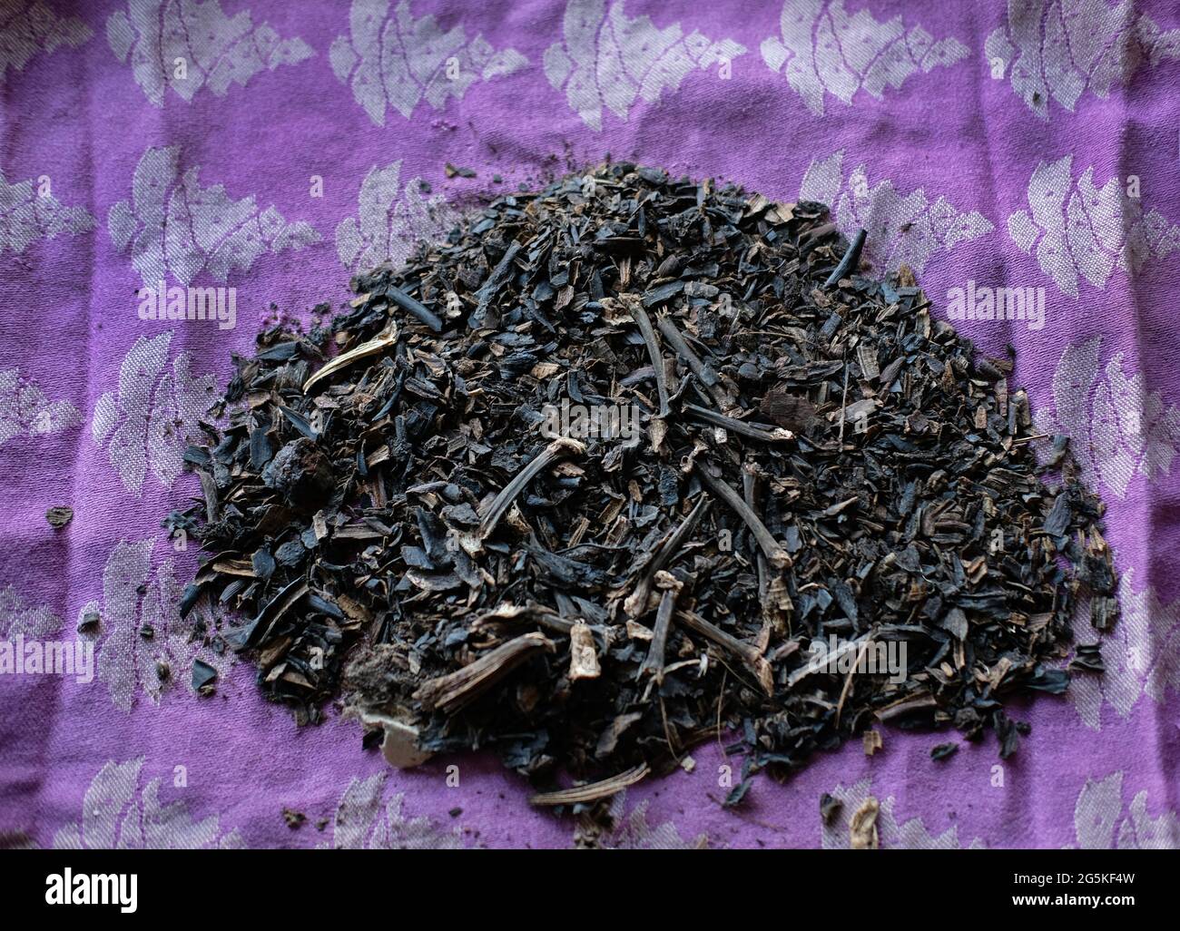 Dried bananas to be used for compost. Stock Photo