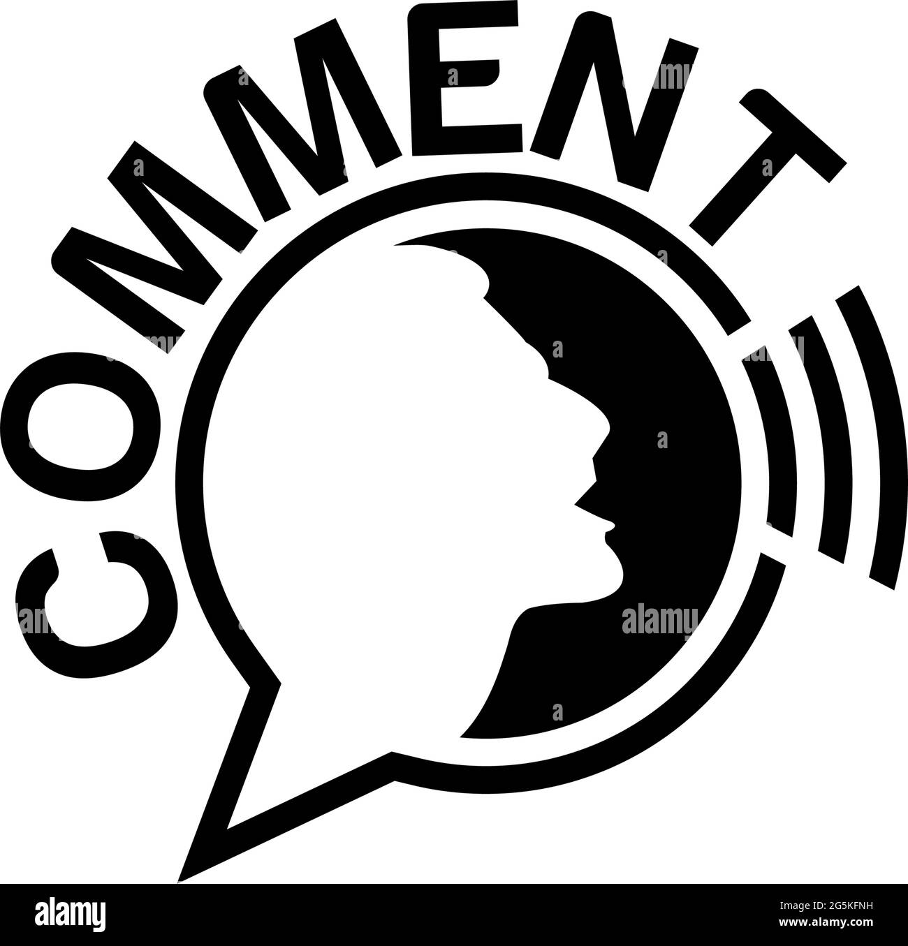 Comment with sign of people talking on the white background. Flat ...