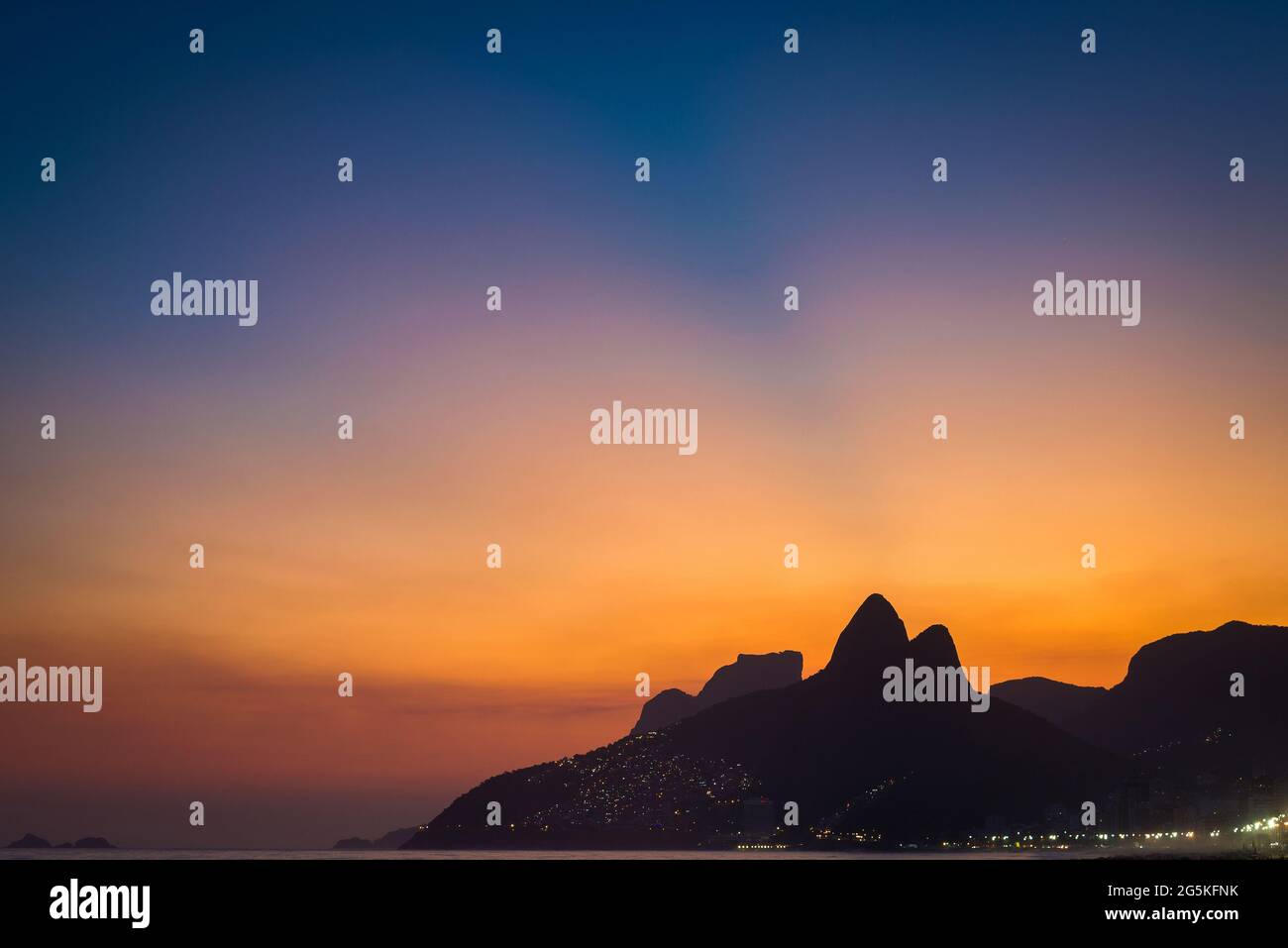 Sunset Over Ipanema Beach In Rio De Janeiro Brazil Stock Photo Alamy