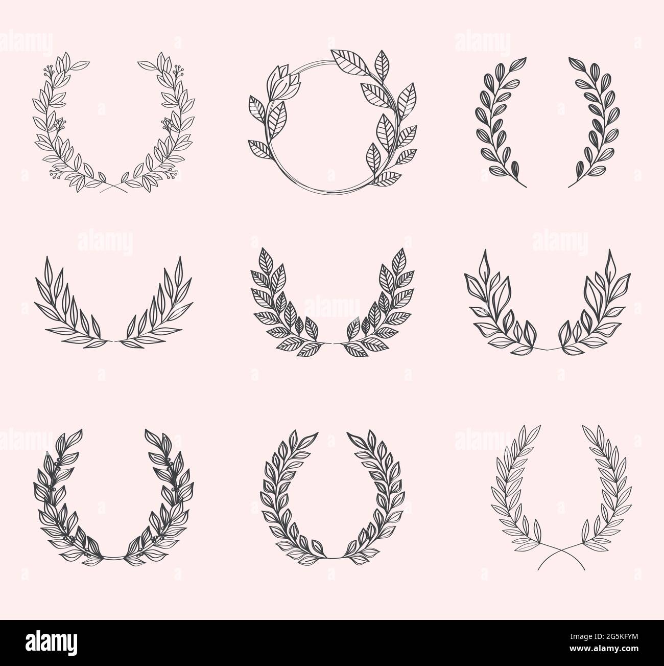 set of laurel wreaths Stock Vector Image & Art - Alamy