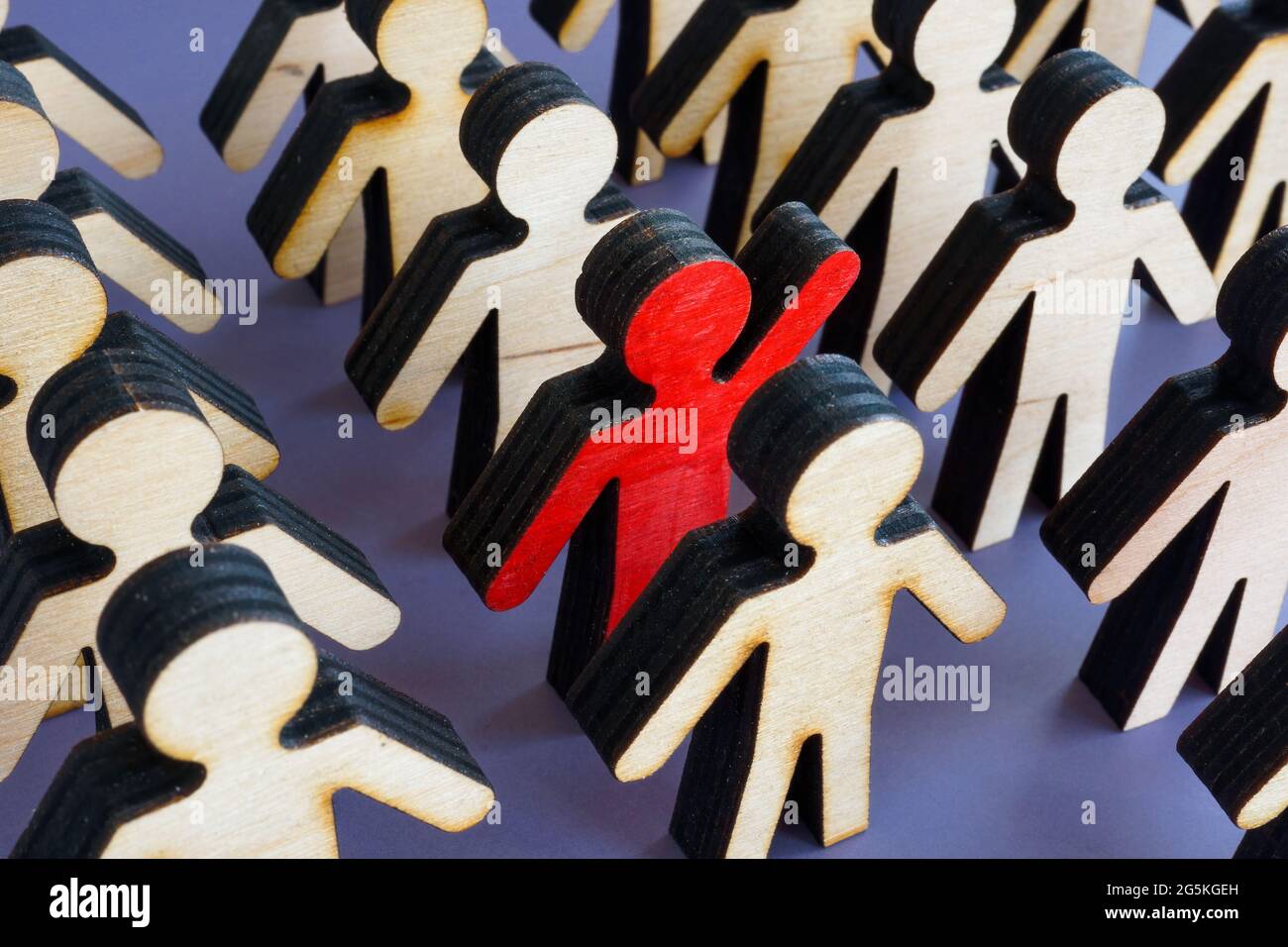 Be unique in the crowd. Activism and leadership. Stock Photo