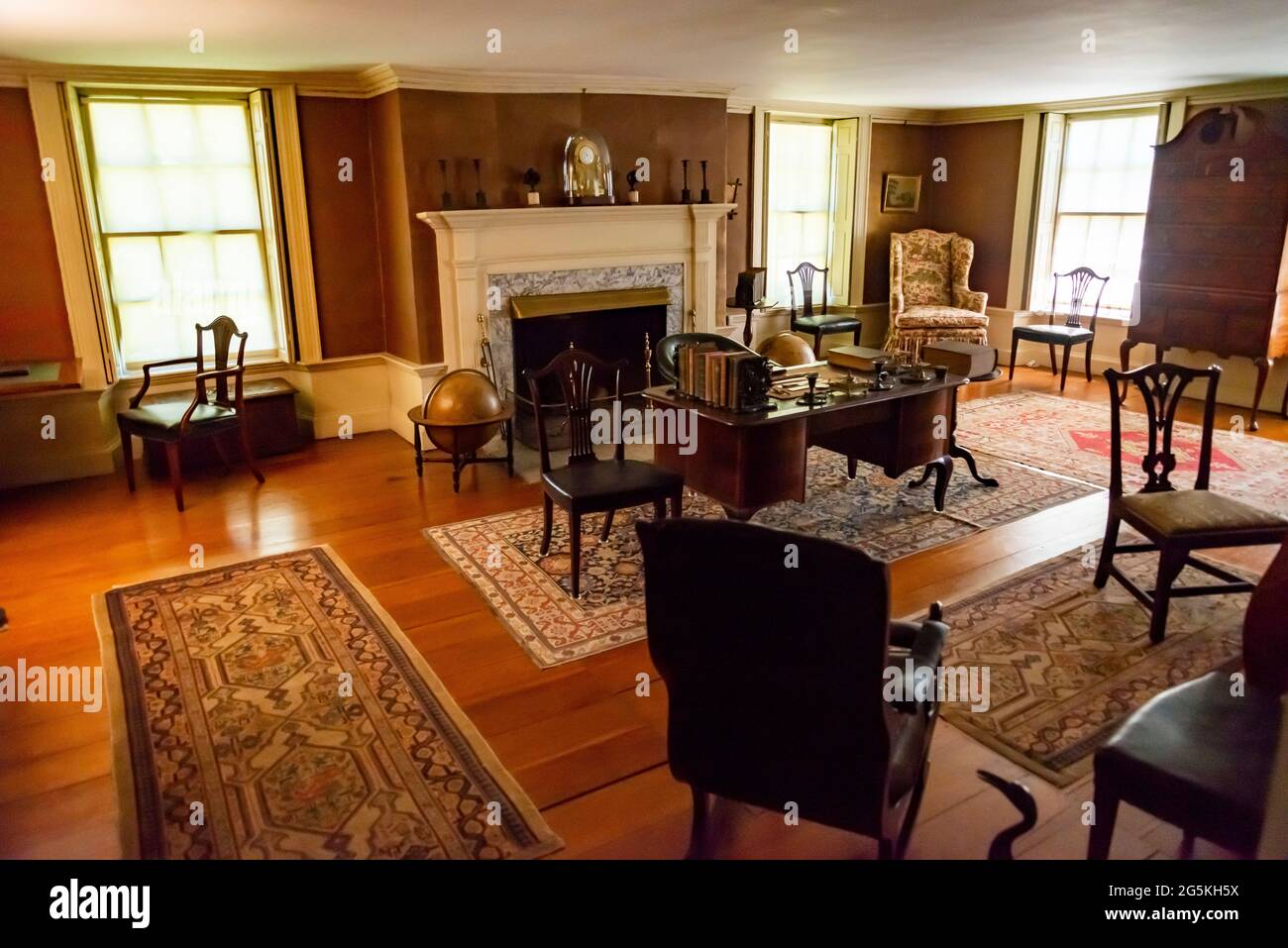 Interioro of John Adams house in Quincy, MA. Stock Photo
