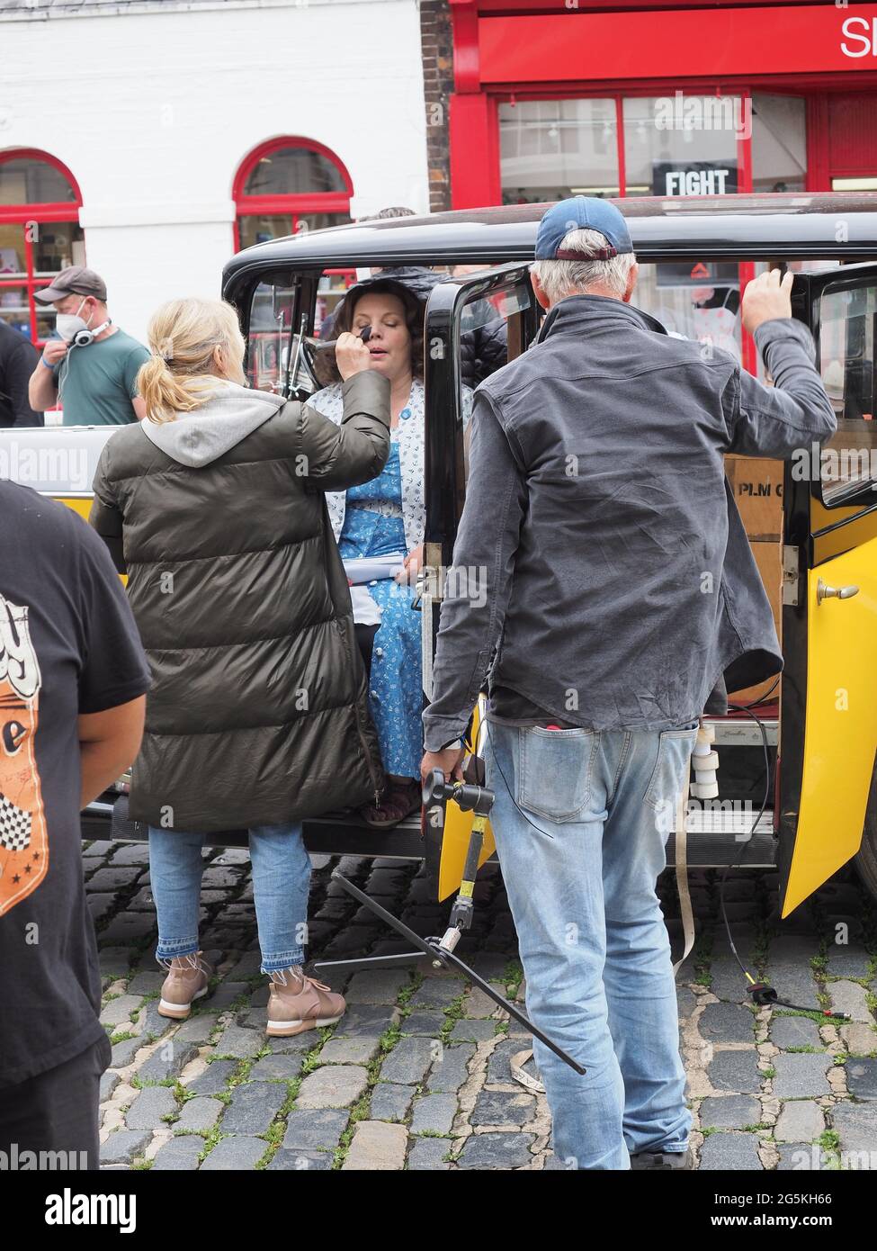 Faversham, Kent, UK. 28th June 2021. Filming of the new Darling Buds of