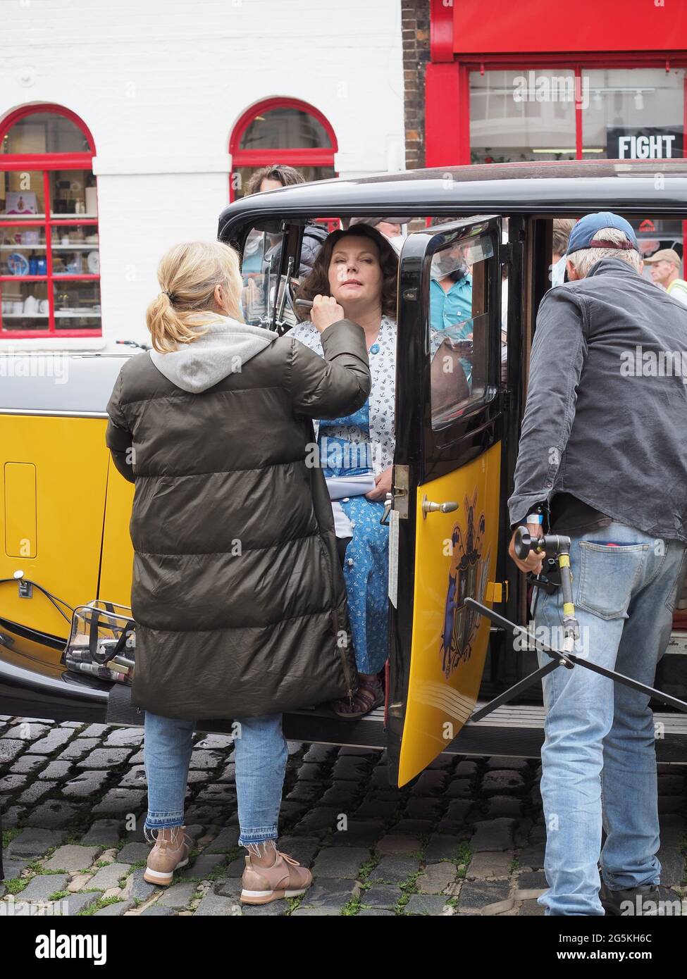 Faversham, Kent, UK. 28th June 2021. Filming of the new Darling Buds of