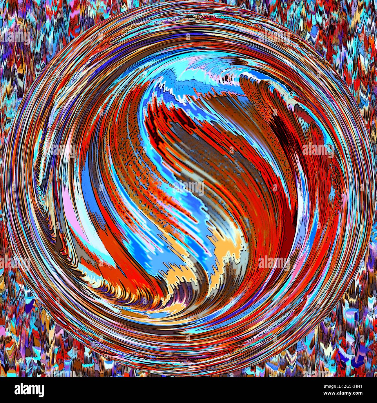 Abstract Spherical diagrams with waves - Global change Stock Photo