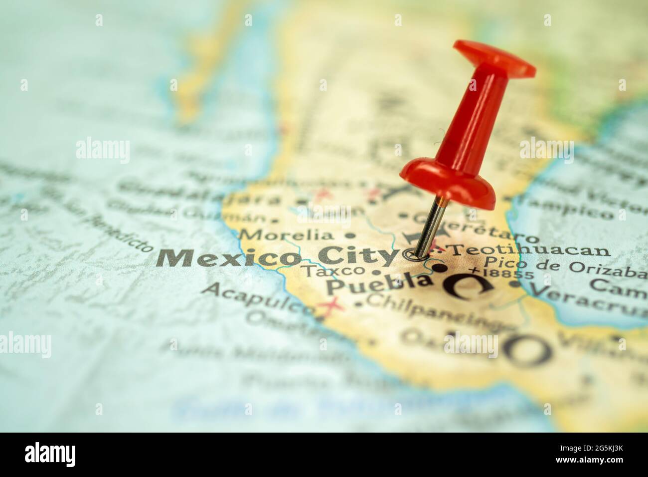 Mexico City On The Map Location Mexico City In Mexico, Map With Red Push Pin Pointing Close Up,  North America Stock Photo - Alamy