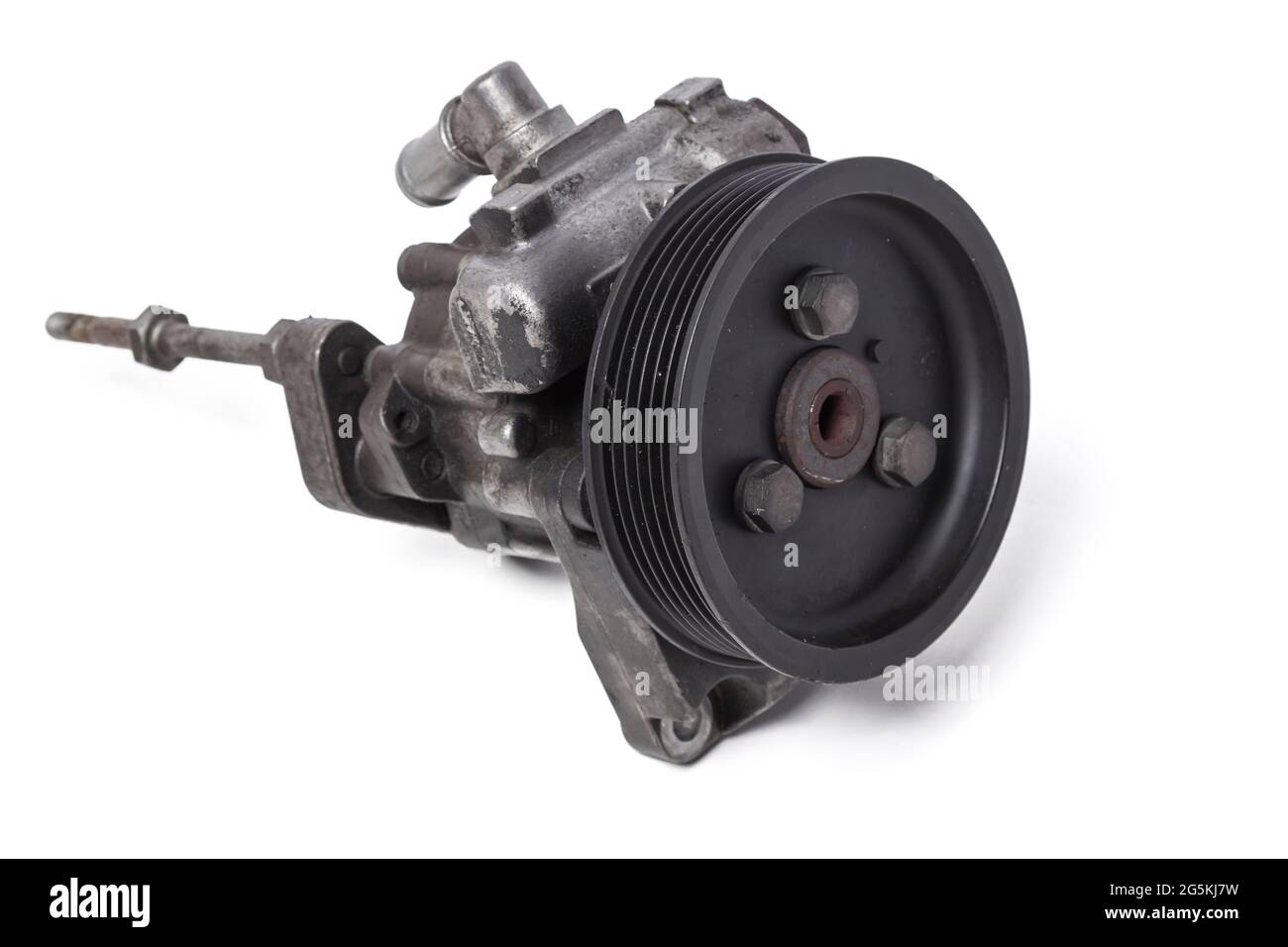 hydraulic power steering pump on a white background engine parts. spare