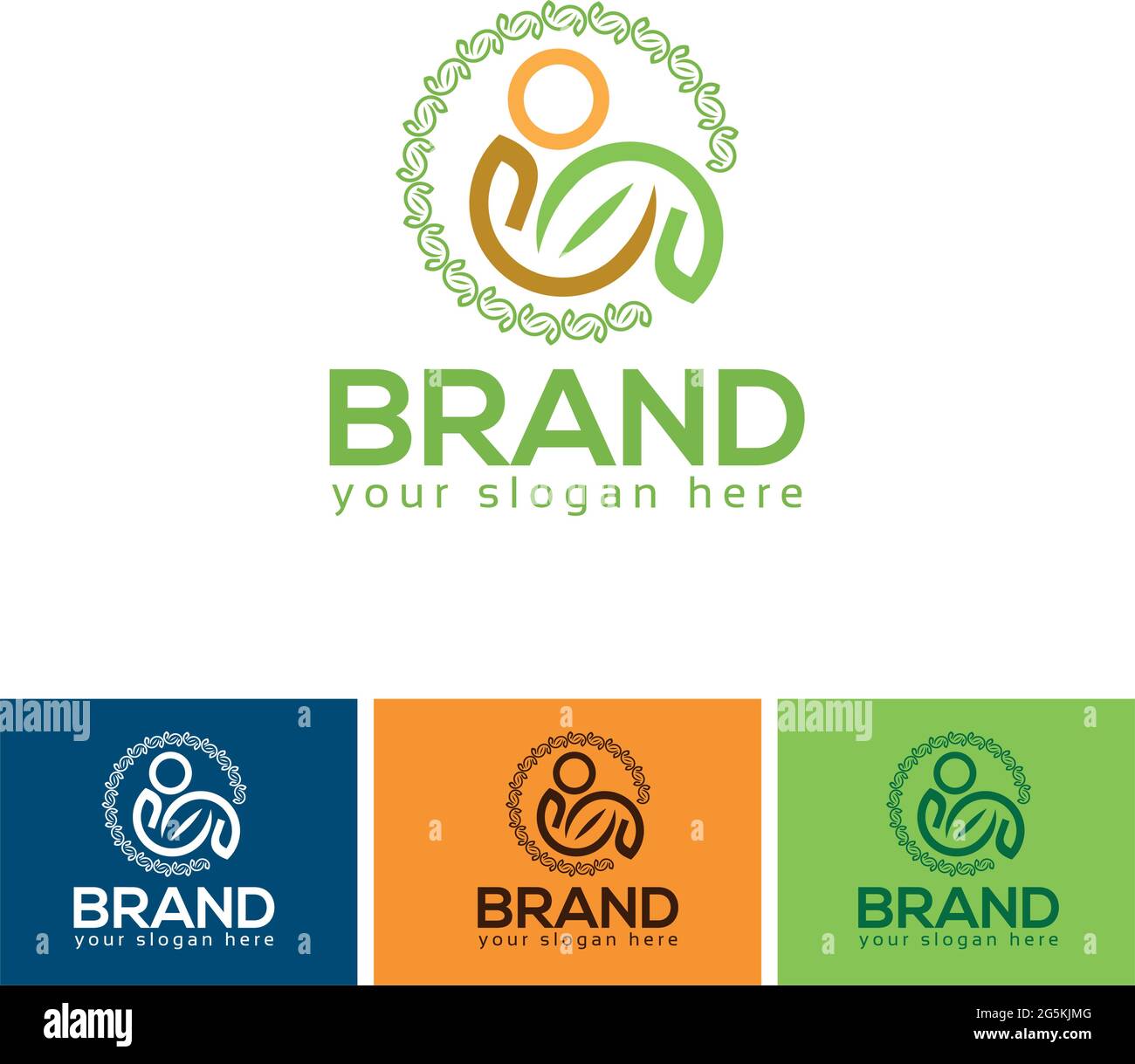 People Leaf Logo vector icon. Flat design Stock Vector Image & Art - Alamy