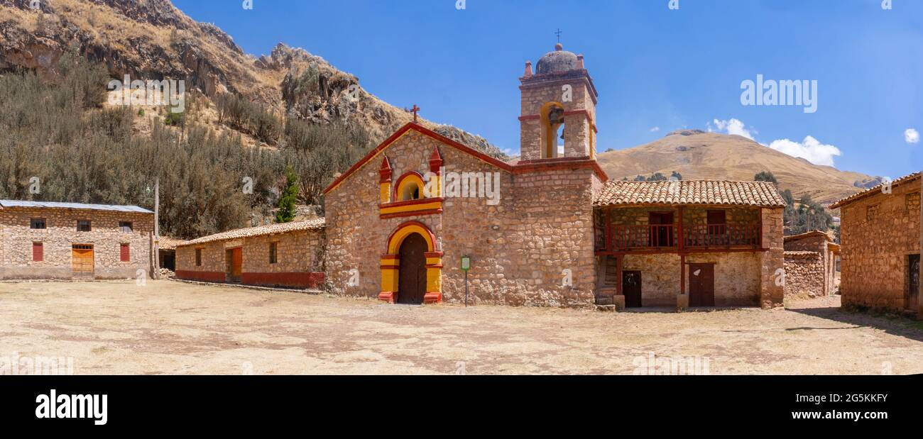 Church of the colonial era of Peru, located in the mine of Santa Barbara Stock Photo