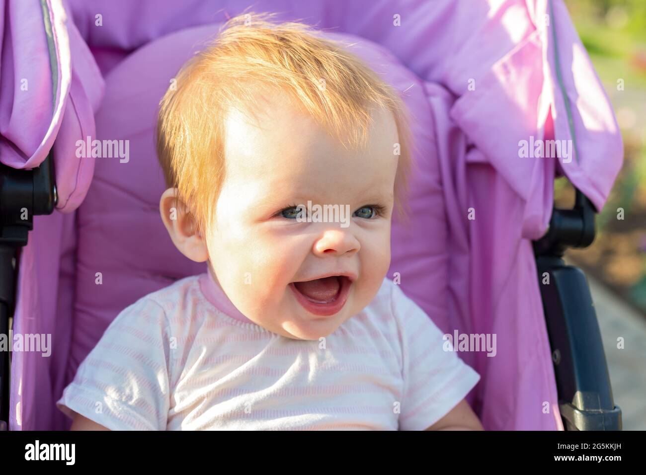 Portrait Of A 6 Month Old Baby With White Hair Stock Photo Alamy
