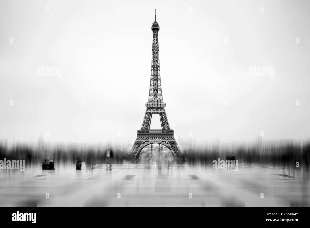 Eiffel Tower, black and white, Paris, France, Europe Stock Photo