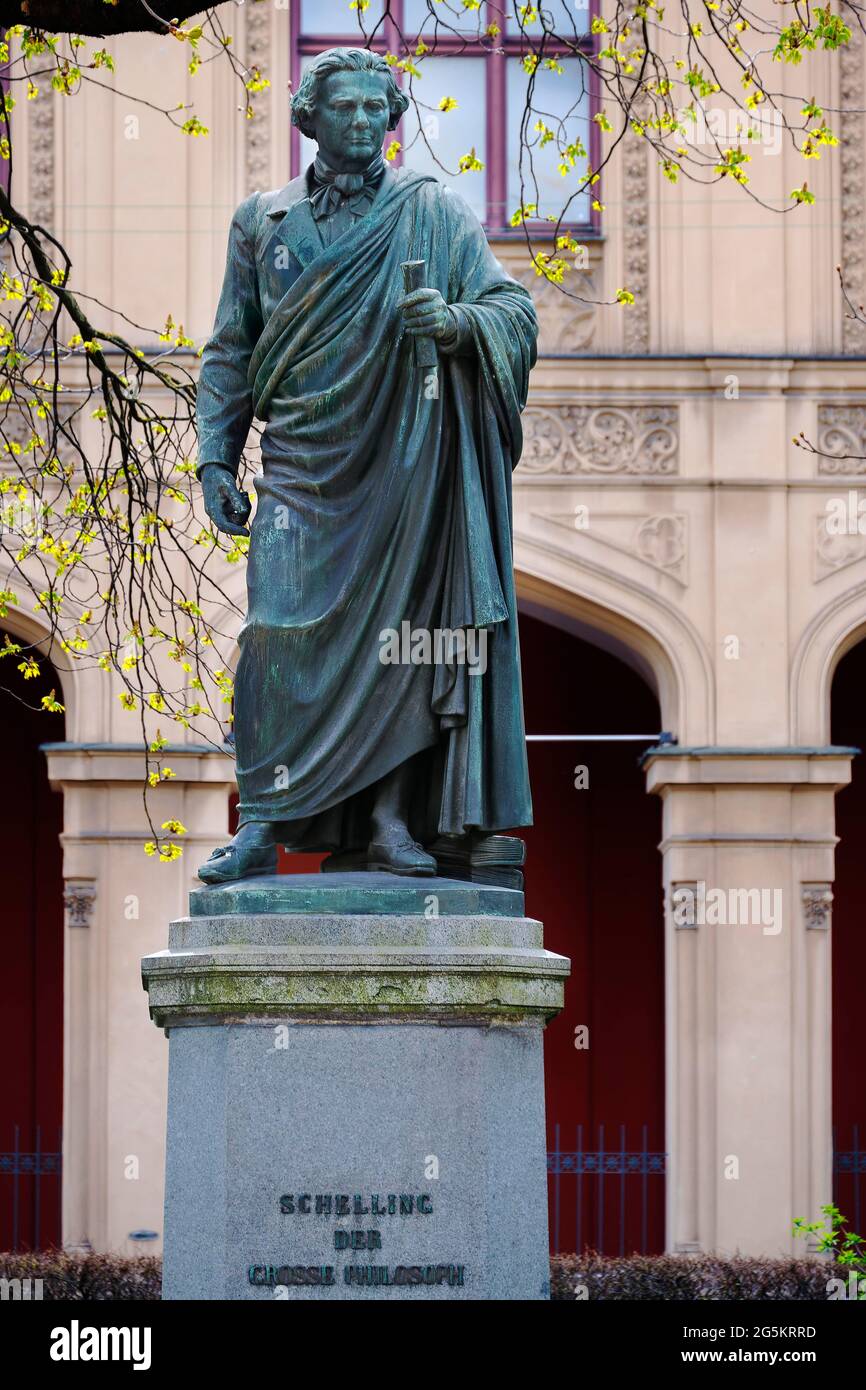 Monument to Friedrich Wilhelm Joseph Schelling, 1775-1854, philosopher, anthropologist, Munich, Upper Bavaria, Bavaria, Germany, Europe Stock Photo
