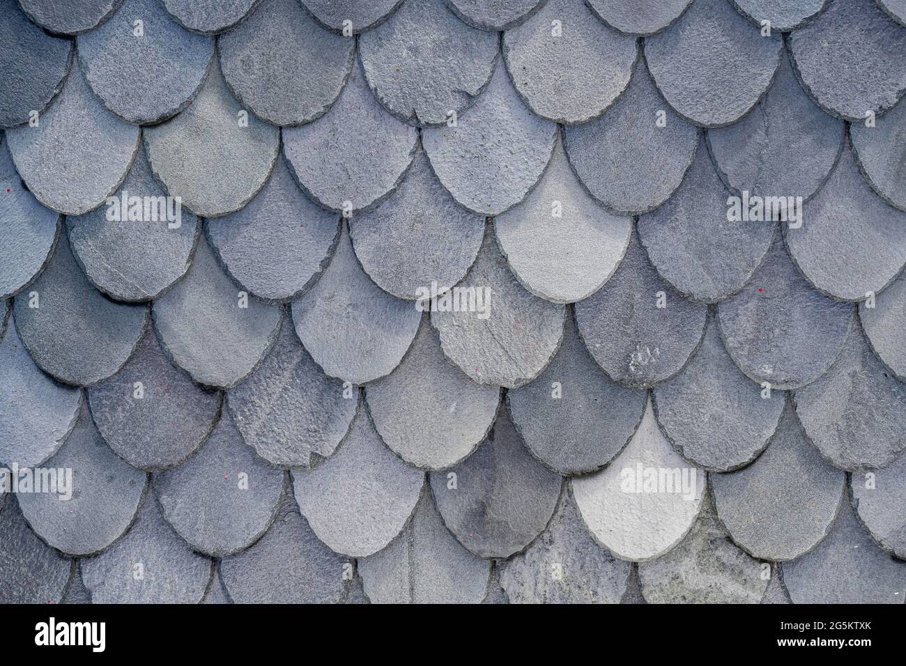 Black roof shingles, slate, Norway, Europe Stock Photo