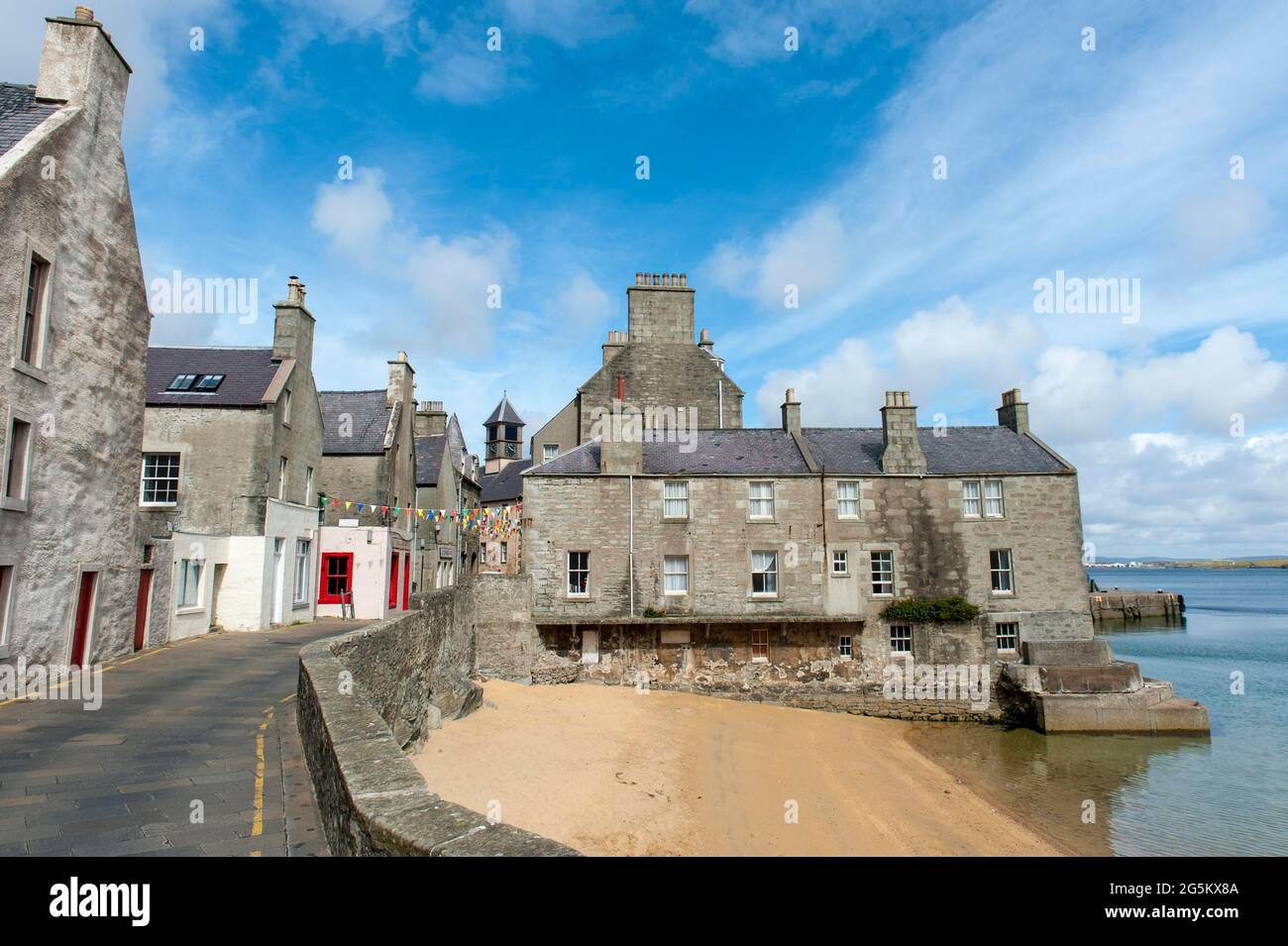 Typical old stone houses, Commercial Street, Bain's Beach, Lerwick