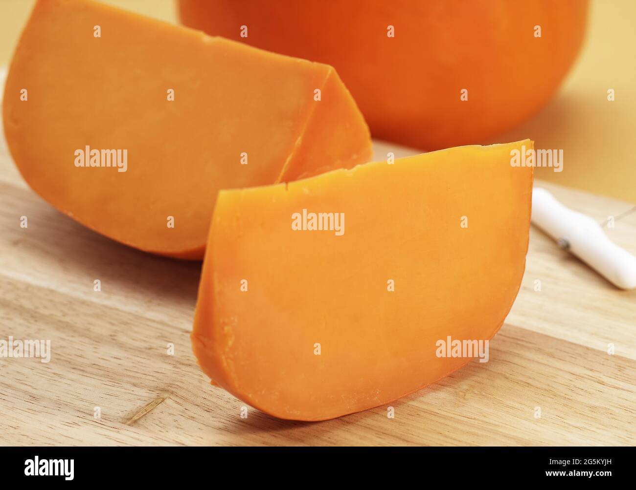 French cheese called Mimolette, cheese made from cow's milk Stock Photo