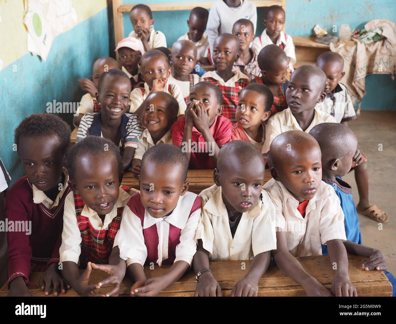 School class, school children in a village school, Umoja, Kenya, Africa Stock Photo