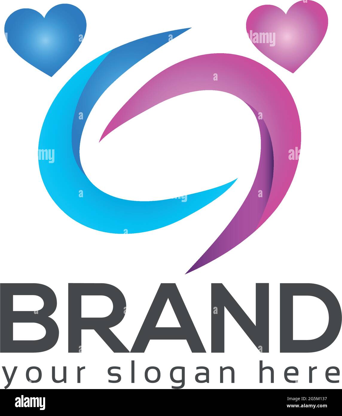 Heart logo vector on white background Stock Vector Image & Art - Alamy