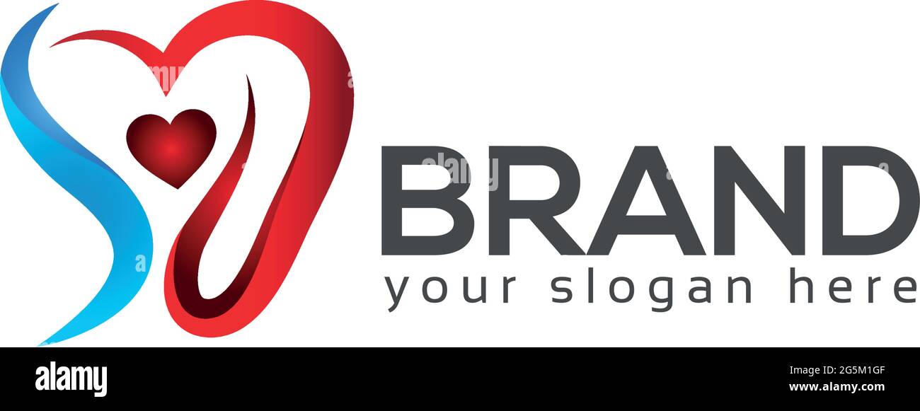 Heart logo vector on white background Stock Vector Image & Art - Alamy
