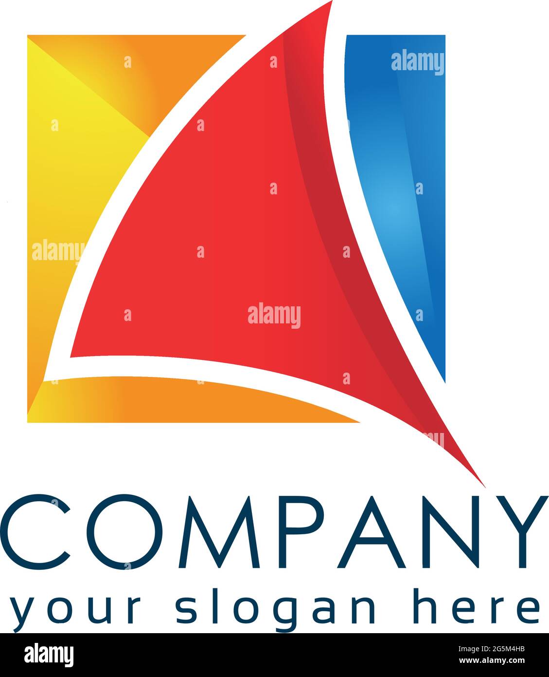 Colorful ship logo template, Vector illustration on white background. Stock Vector