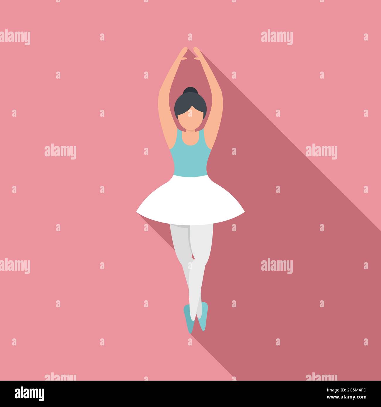 Ballerina training icon flat vector. Ballet dance girl Stock Vector