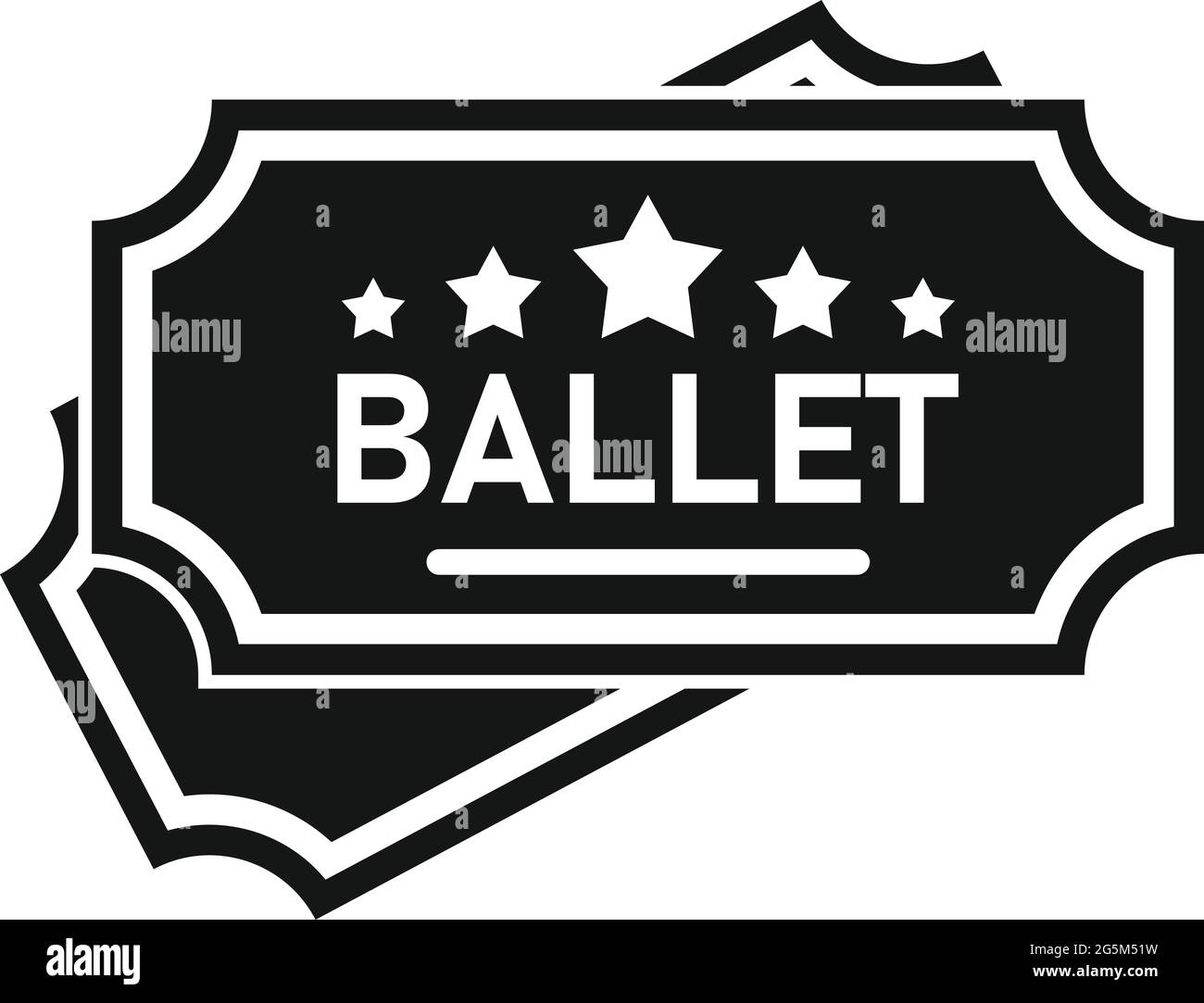 Ballet ticket icon simple vector. Theater concert opera Stock Vector