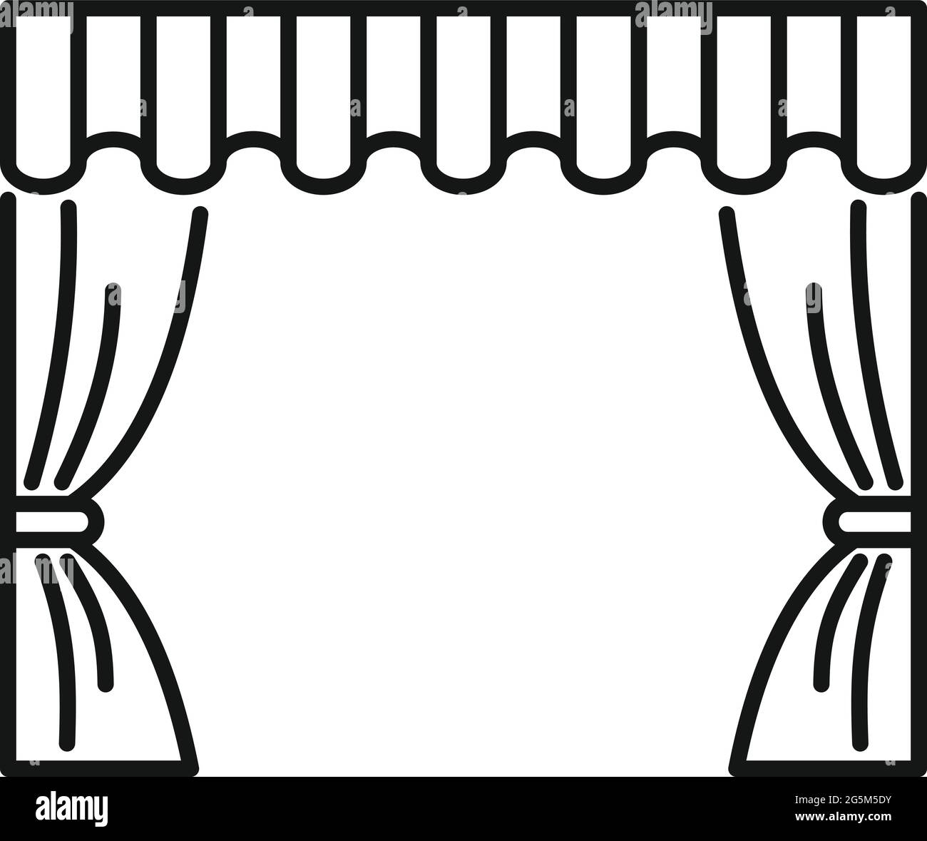 Theater curtain icon outline vector. Opera stage Stock Vector Image & Art -  Alamy