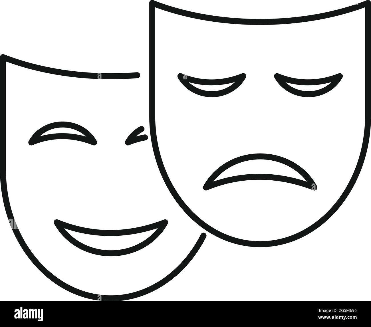 Theater mask icon outline vector. Drama comedy mask Stock Vector Image &  Art - Alamy