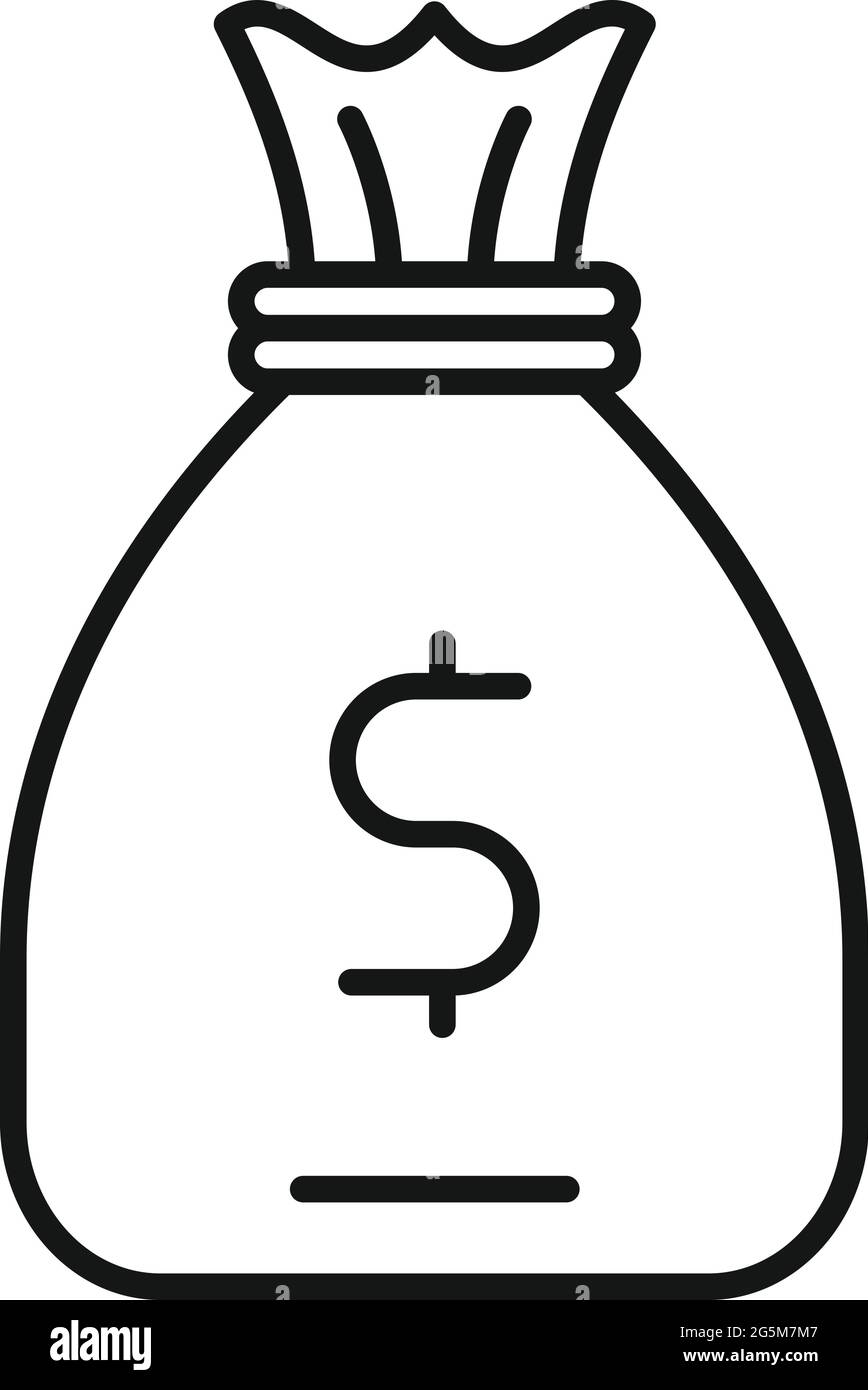 Money bag prize icon outline vector. Cash sack Stock Vector Image & Art ...