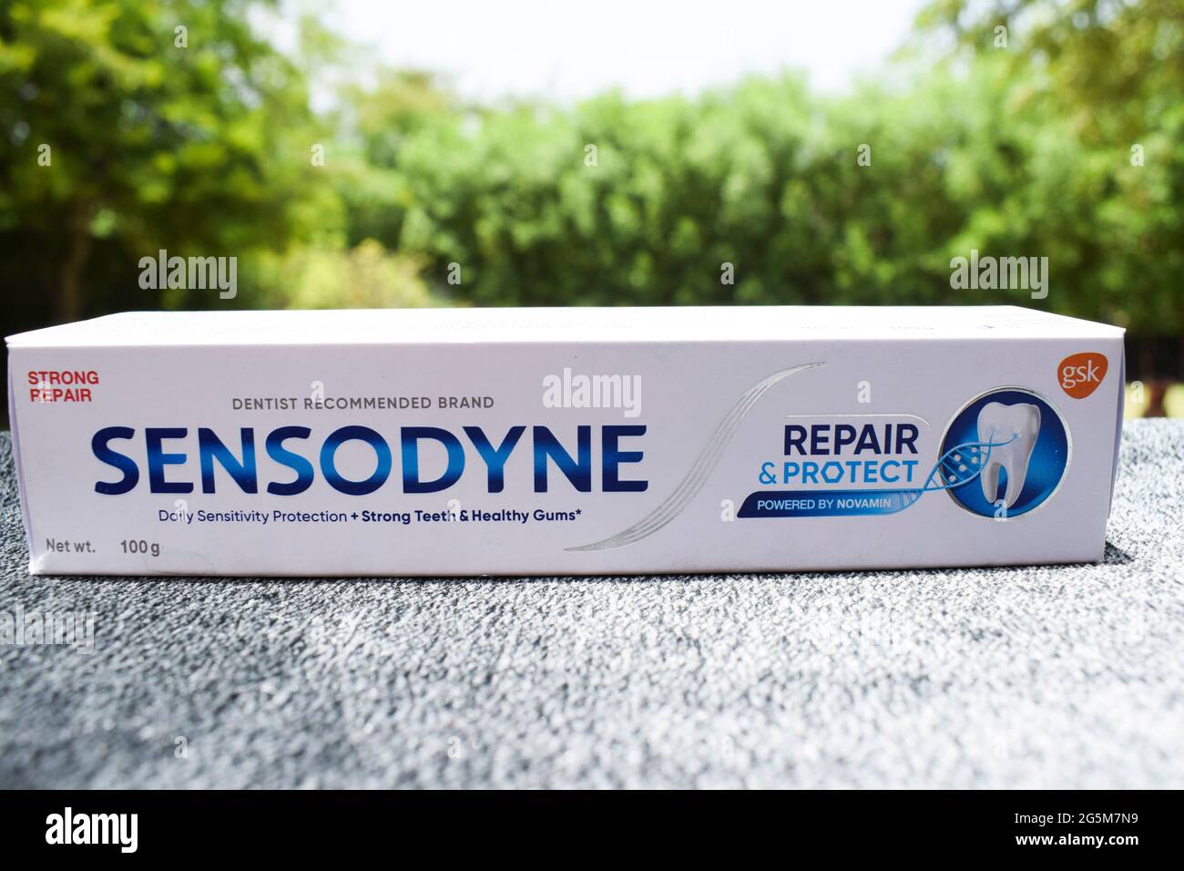 Sensodyne rapid relief tooth paste box isolated on white background. This  product is used for white teeth and sensitive gum or cavity pain Stock  Photo - Alamy