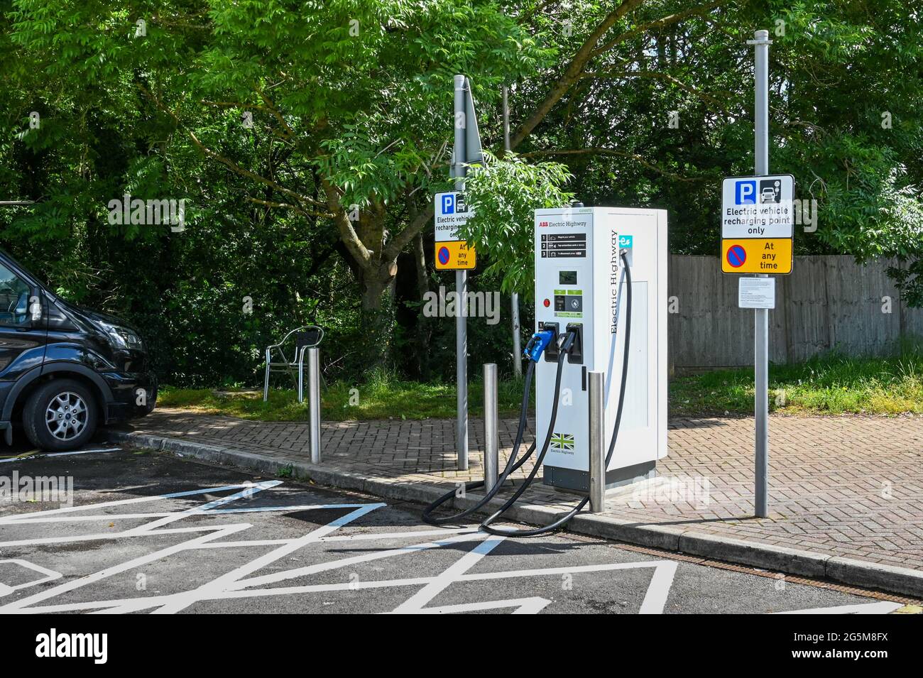 Swindon, Wiltshire, England June 2021 Electric vehicle charging
