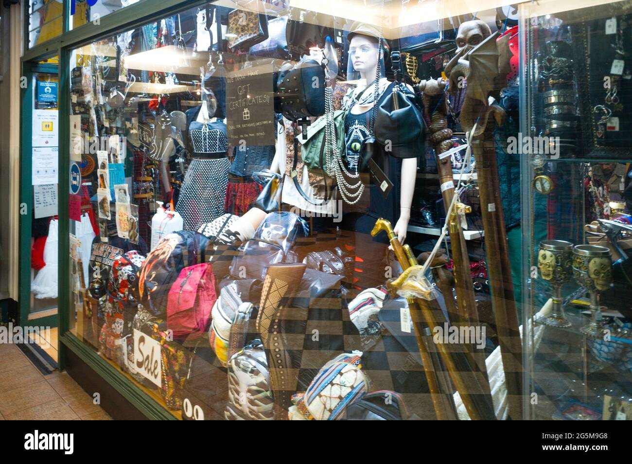 Steampunk wear for sale in the centre of Leicester Stock Photo