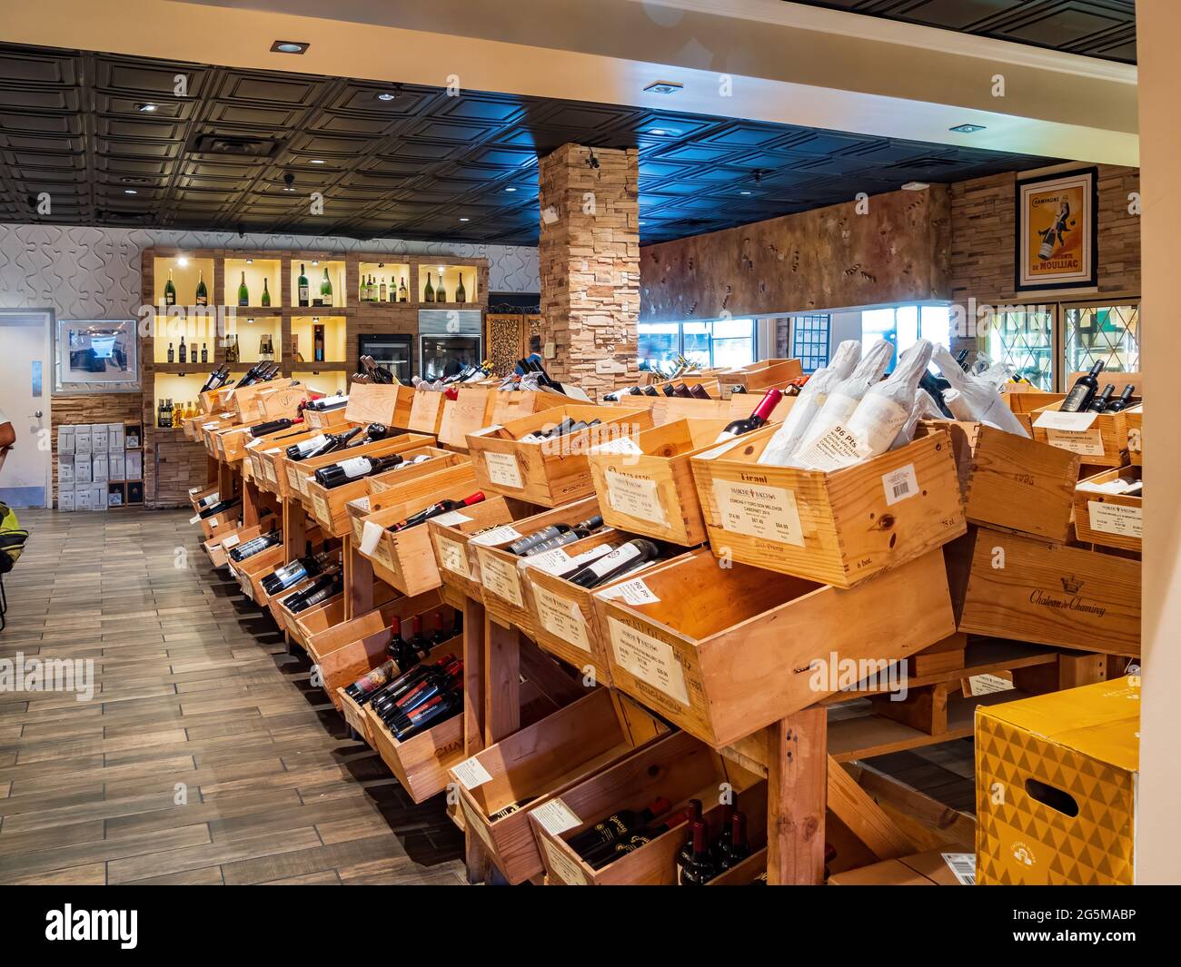 Las Vegas, JUN 5, 2021 - Interior view of the Marche Bacchus restaurant Stock Photo